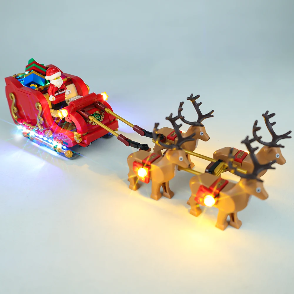 LED Light Kit For Christmas 40499 Santa\'s Sleigh Reindeer Bricks Toys Collectible Building Blocks Collectible Lamp Set No Model