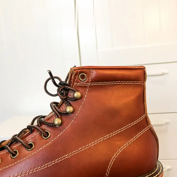 U6796 Red Tornado Super Quality Handmade Italian Cowhide Genuine Leather American Style Goodyear Welted Boots Size 35-49