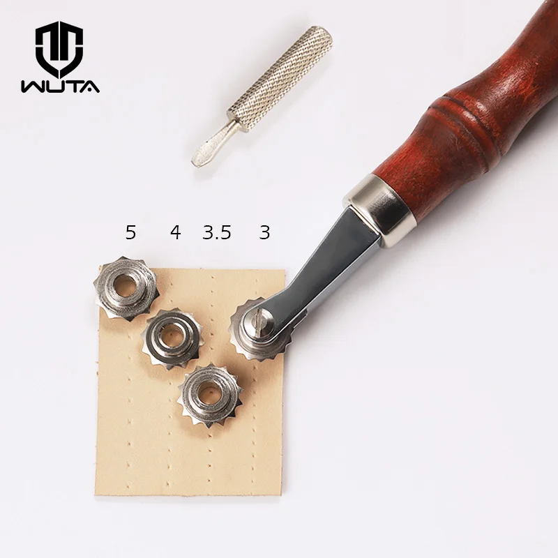 WUTA High Quality Leather Paper Overstitch Wheel With 4 Wheels Line Marking Wheel Gear Roulette Sewing Spacer Leather Craft Tool