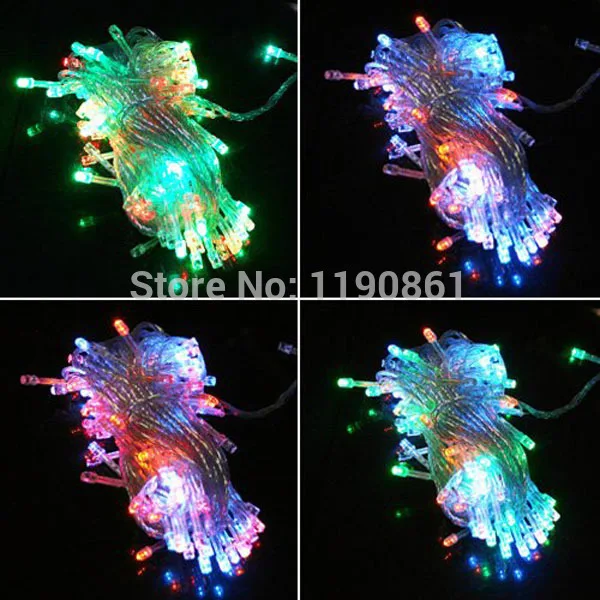 Free Shipping 110v/220V Led String Christmas Lights 10m/100leds With 8 Modes for Holiday/Party/Decoration