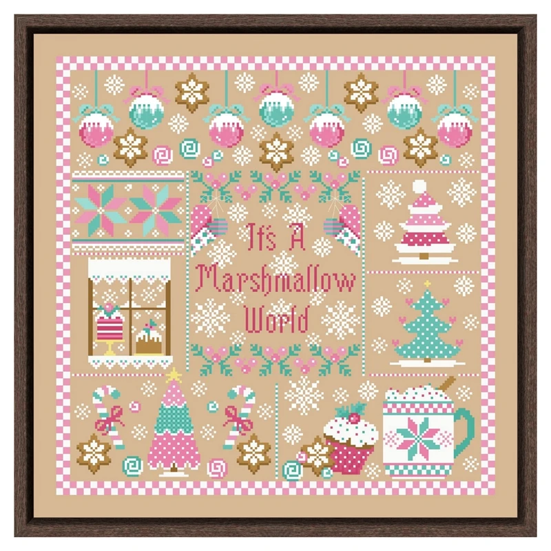 It\'s a Marshmallow World cross stitch kit cotton thread 18ct 14ct 11ct linen flaxen canvas stitching embroidery DIY