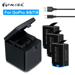 Original Battery for GoPro Hero 7 hero 6 hero 5 or Triple Charger for Go Pro Hero7 6 hero5 Black camera battery full decode