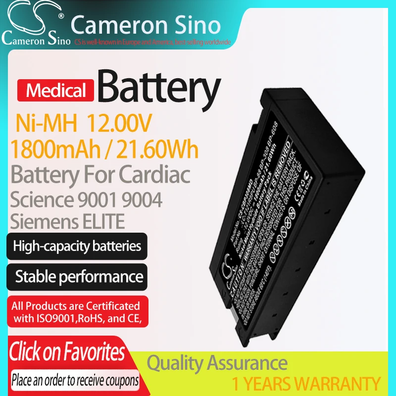 CameronSino Battery for Cardiac Science 9001 9004 fits Colin Medical LC-T121R8PU BP-88 BP-308 BP-608 Medical Replacement battery