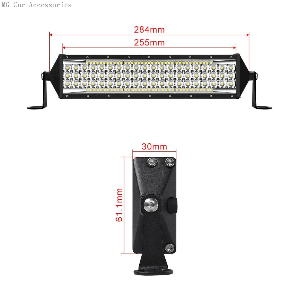 5-reihige LED-Lichtleiste 12 Zoll 264W Auto-Arbeitsscheinwerfer Flutlicht Fahrlicht für Offroad-Truck SUV ATV Traktor 4X4 LED-Leiste – Detail 10