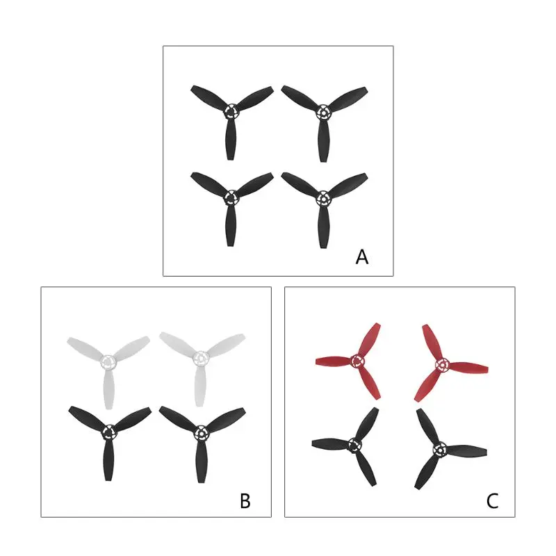 4Pcs Plastic Light Weight Golden Triangle Sirfoil Design Propellers Quick Release Prop Blade for Parrot Bebop 2 Drone/fpv2.0