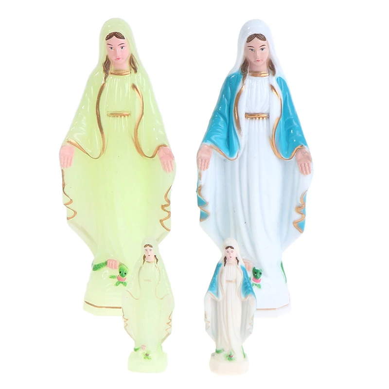 Catholic Virgin Mary Statue Figure Handmade Figurine Religious Gift Xmas Desktop Home Decorative Ornaments