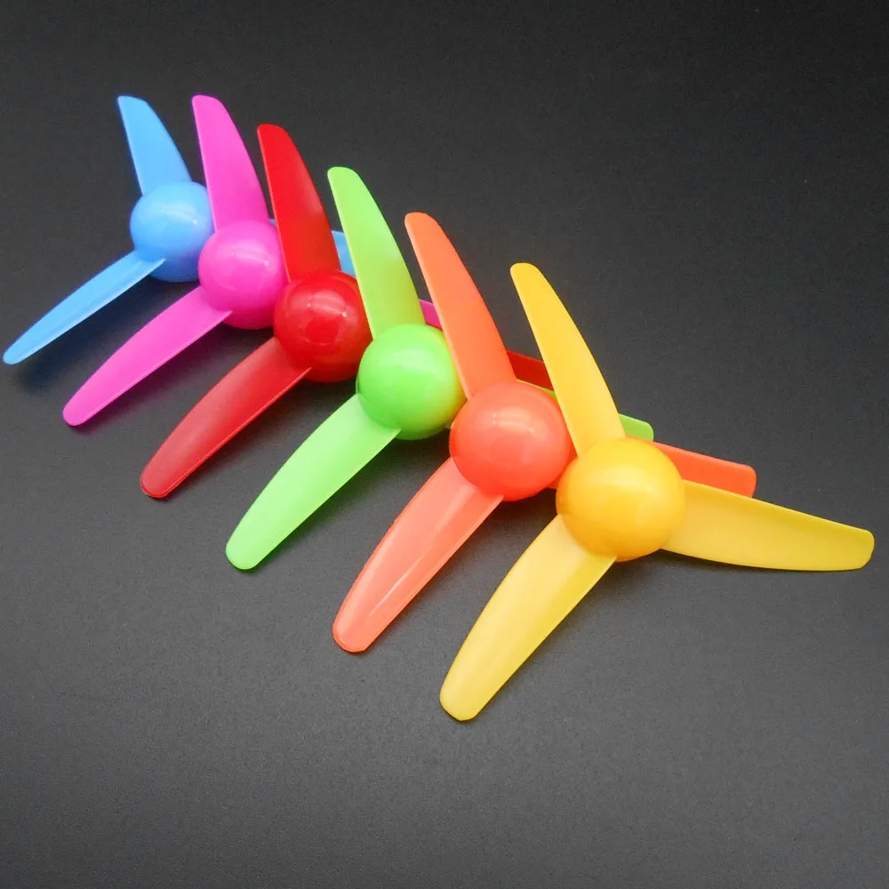 100Pcs 8CM 3-Blade Propeller Plastic Helice 3 Leaves Helix OARS Aperture=2mm 1.95MM Dia 80mm Yellow Orange Green Blue Red Pink