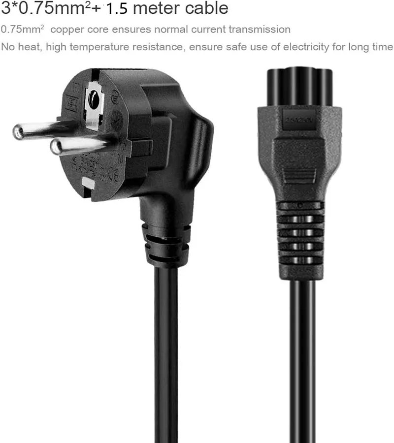 Cargador Universal de 3 pines para ordenador portátil, Cable adaptador de corriente para HP, Dell, Toshiba, Sony, ASUS, Lenovo, Samsung, notebook, 1,5 M, UE, EE. UU.