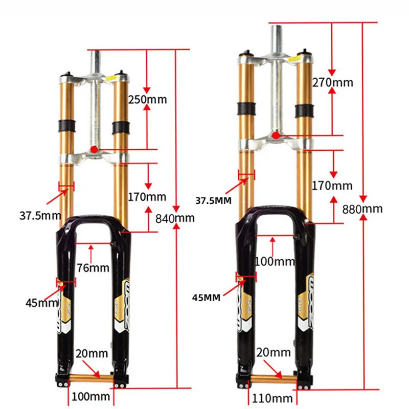 ZOOM Bike Fork 680DH Downhill AM MTB Mountain Suspension Fork 27.5 29inch Damping disc brake THRU RA Fork