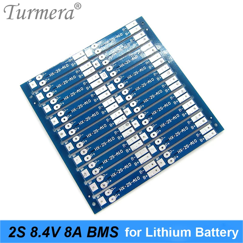 BMS Battery 2S 8.4V 8A Lithium Protection Board for Electric Bicycle Light Headlamp Use and 7.4V 8.4V Speaker Battery A1Turmera