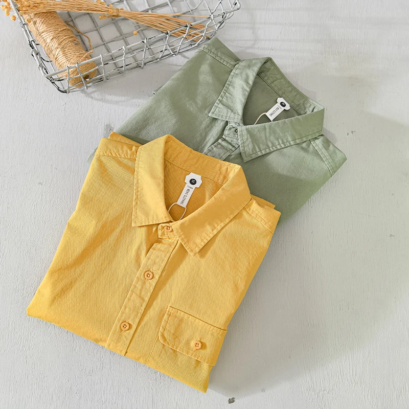 100% Cotton long sleeve overalls pocket shirts men brand army green shirt for men casual trendy tops chemise camisas de hombre
