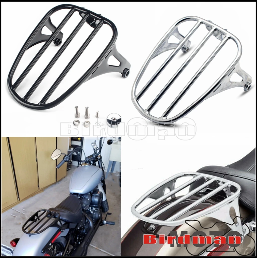 

Motorcycle Solo Seat Rear Luggage Rack For Harley Softail Slim FLSL Street Bob FXBB 2018 2020 2021 Steel Luggage Support Bracket