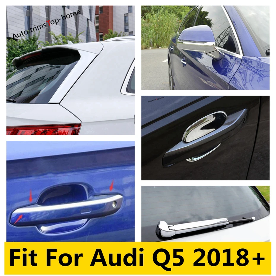 

ABS Chrome Rearview Mirror Strip Handle Bowl Window Wiper Decoration Frame Cover Trim For Audi Q5 2018 - 2022 Car Accessories