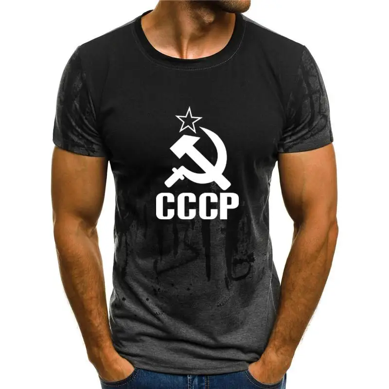 Mens T-Shirt Summer CCCP Russian 3d T Shirts Men USSR Soviet Union Man Short sleeve Tshirt Moscow Mens Tees O Neck Tops clothing