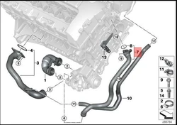 For BMW E82 E88 E89 E90 E91 Thermostat Water Cooling Hose OEM 11537541992