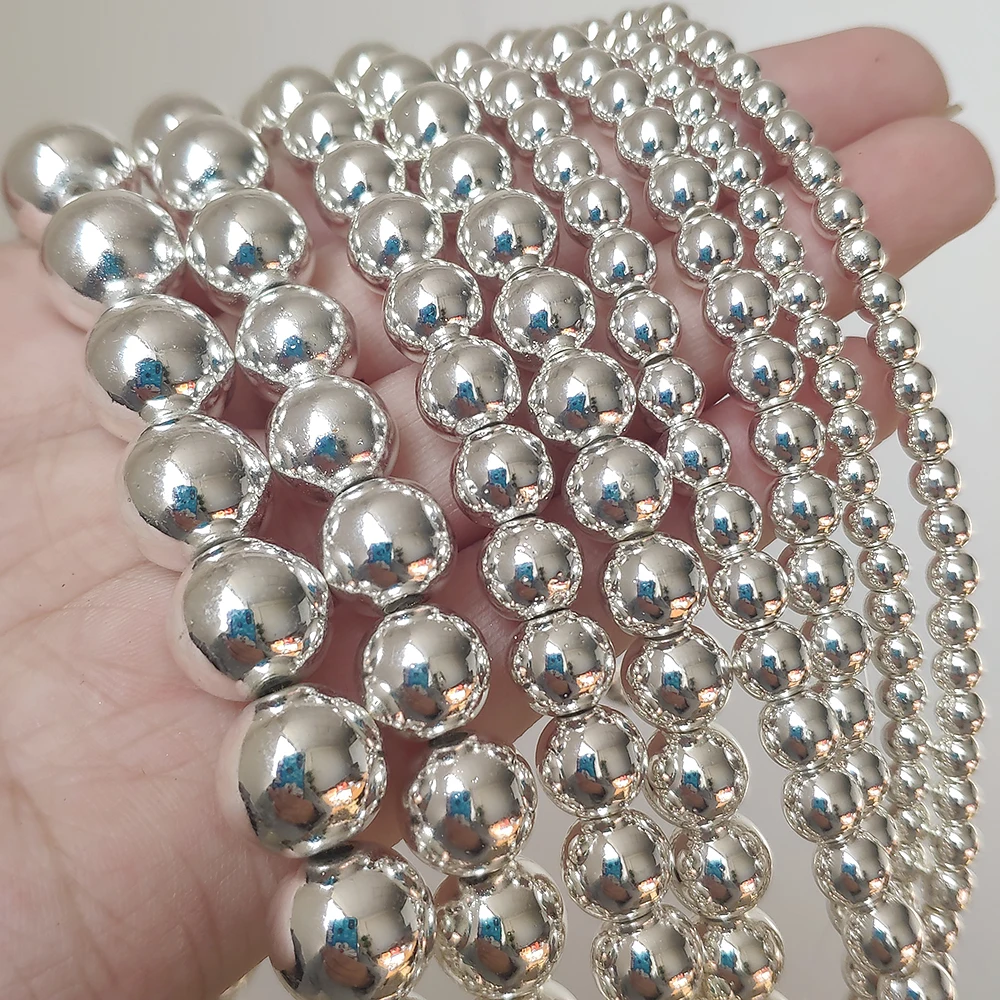 Natural Silver Plated Hematite Beads for DIY Jewelry