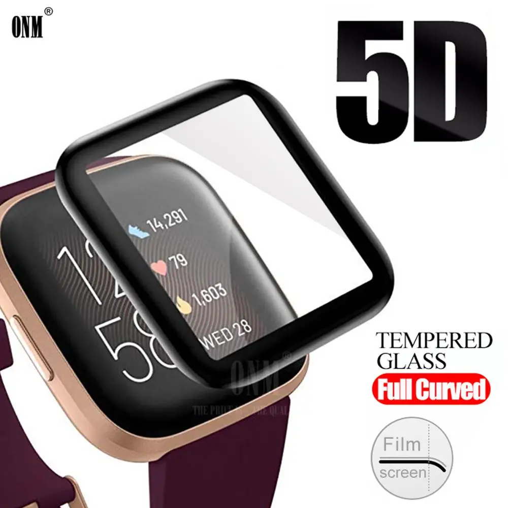 5D Curved Edge Full Cover Soft Clear Protective Film For Fitbit Versa 2 3 Watch Versa2 Versa3 Screen Protector Guard (Not Glass)