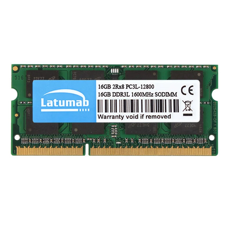 Latumab-Memoria RAM DDR3 DDR3L para ordenador portátil, 16GB, 32GB, 1600, 1866MHz, PC3L-12800, 14900 SODIMM, 1,5, 1,35 V