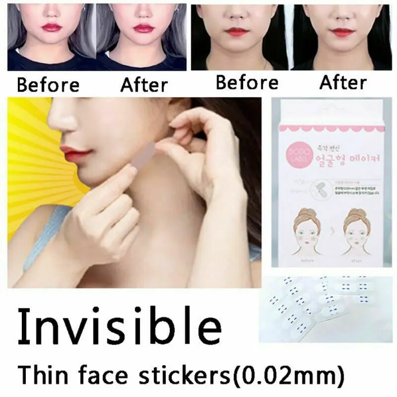 40pcs Lift Face Sticker Instant Face Neck and Eye Lift Facelift V Shape Tapes Bands Sticker Slim Makeup Adhesive Tape