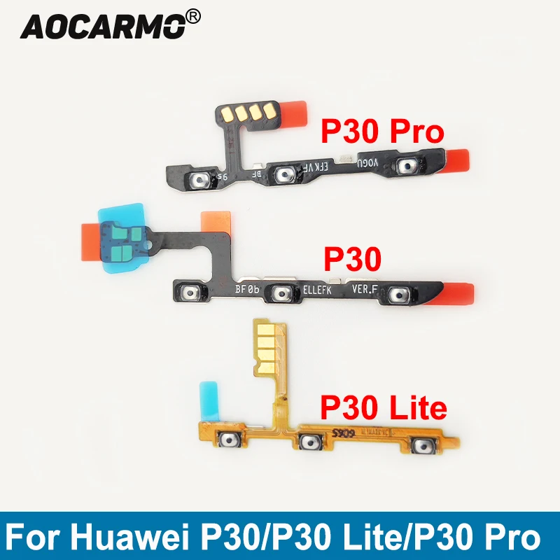 Aocarmo For Huawei P30 / P30 Lite / P30 Pro / Nova 4e Power On/Off Volume Up/Down Button Flex Cable Replacement Part