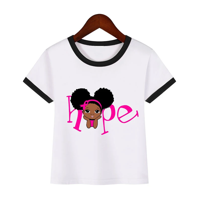 Hope little melanin princess print girl t-shirt top black girl magic kid tshirt black lives matter boys t shirts unisex clothes