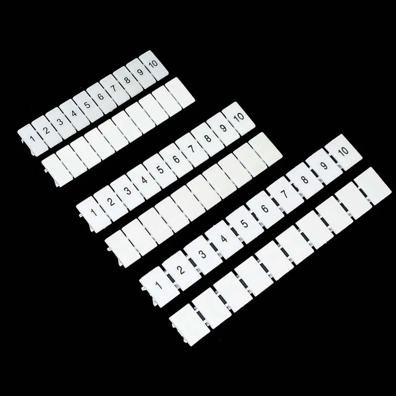 10PCS  with the word and Blank printing type markers UK series Terminal with the number Din Rail Terminal Blocks Maker Strips