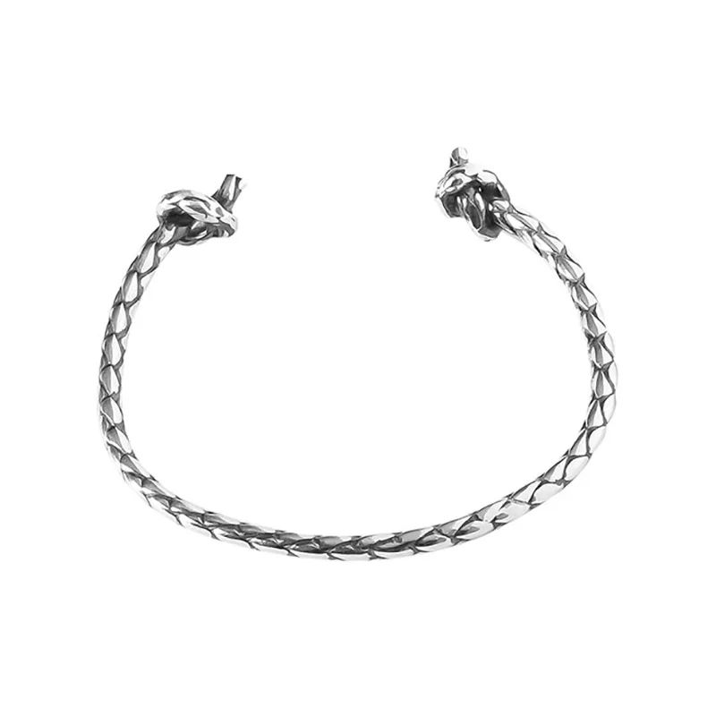 Foxanry Spring New Silver Color Opening Brcacelet Bangles Vintage Handmade Knotted Birthday Party Jewelry Gifts Wholesale