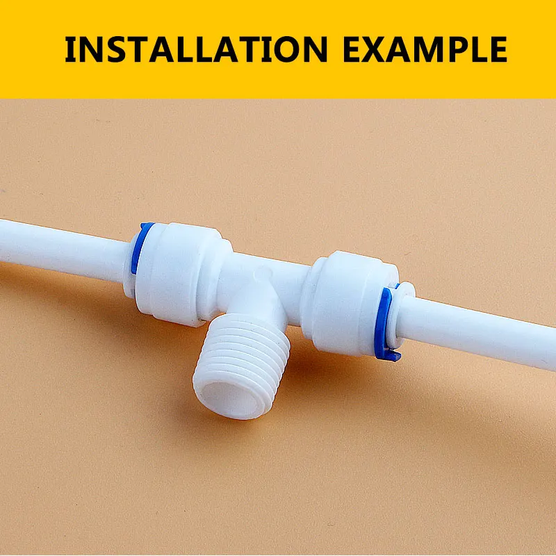 1/4 "Dép Tông Nam Nhanh Chóng Kết Nối 1/4" Ống Bằng Loại T Nước Kết Nối 3 Cách Lắp Thẩm Thấu Ngược bể Cá Cảnh Nam Tee