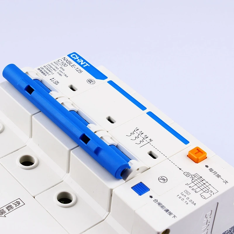 Imagem -03 - Chint Ac230 400v Nxble125 3p Mais n Dispositivo Atual Residual c 63 80 100 125a Interruptor de Eletrodomésticos de Alta Potência