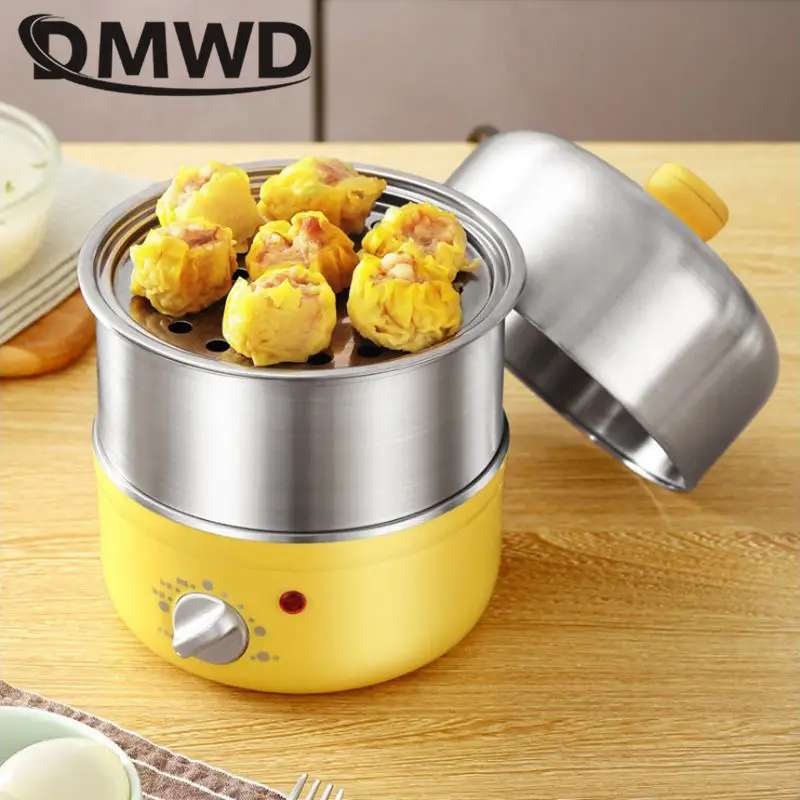 Electric Egg Boiler Food Steamer with Timer 2 Layers Stainless steel breakfast Steaming machine Grains Stewed Egg Custard Cooker