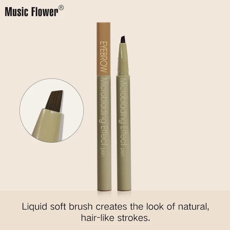 

Music Flower New Blades-Shaped Liquid Soft Bristle Carving Eyebrow Pencil Waterproof Easy to Unloading And Approachable