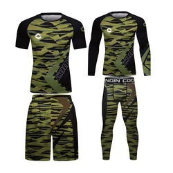 Cody Lundin Men jiu jitsu Bjj Training Sets Custom Logo Fighting Wear Men Tracksuit Sublimation 4 in 1 Compression Rashguard Set