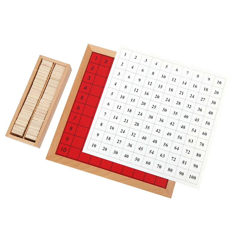 Montessori materiais matemáticos para placa de madeira primária pitágoras crianças multiplicação recursos de aprendizagem auxiliares de ensino brinquedo de matemática