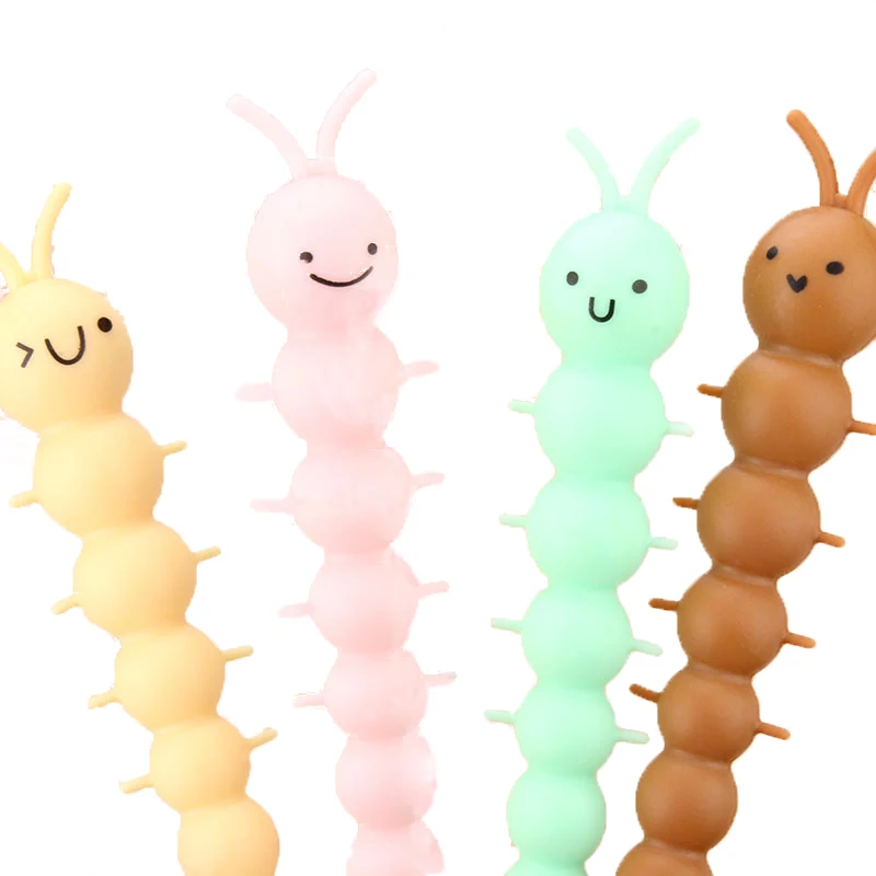 1pcs Random Cute Insect Gel Pen Office School Supplies 0.5mm Cartoon Caterpillar Writing Pens For Kids Gift