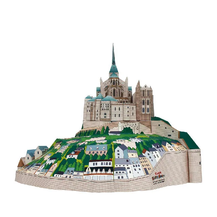 Frankreich Saint Michel Abbey Welt Berühmte Architektur Modell Papier Modell Handgemachte DIY