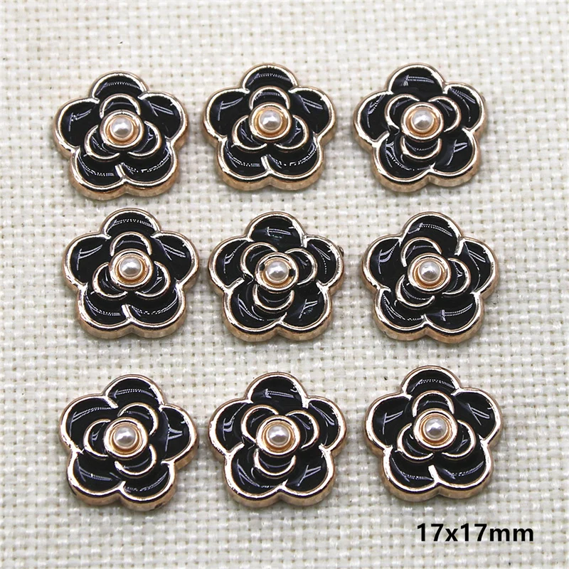 30pcs Flower Square flat back button cute Home Garden Crafts Cabochon Scrapbooking Clothing accessories