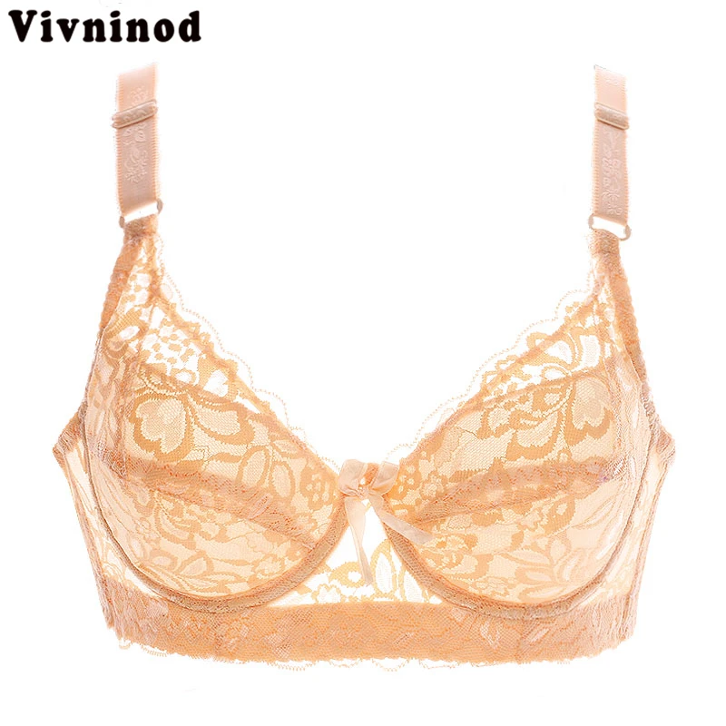 Plus size Foreign Trade Ultra-thin Lace Sexy Thin Cotton Cup Plump Big Push Up Bra Bralette Encaje Sexy Bra modis lingerie 105D#