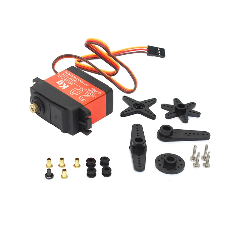 JMT Waterproof Digital Servo 90/180/270/360 Degree RC servo 20KG Metal Gear Large Torque with 25T Arm for Cars RC Toy