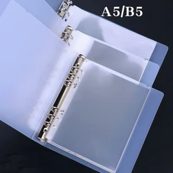 100Pcs/Set A5/B5 Transparent Loose Leaf Notebook Documents 13/17 Holes PVC Sheet Protectors Filing Bags Cards Holder Accessories