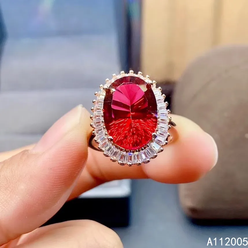 

KJJEAXCMY fine Boutique jewelry 925 sterling silver inlaid natural red gem stones topaz new Female Miss woman girl ring