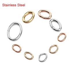 100pcs Oval Strong Stainless Steel Gold Color Jump Rings Split Rings Connectors For Jewelry Making Bracelet Necklace Findings