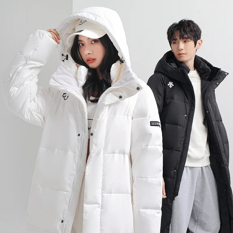 Mens Brand Long Down Jacket Men 2021 Winter Cargo Jacket Coat Couples Hooded Windproof Hip Hop Streetwear Black Jacket For Men