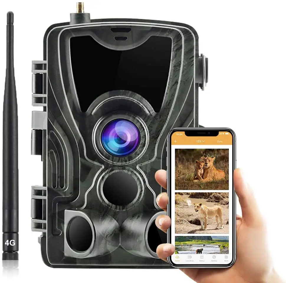 Free APP Trail Camera Cloud Service 4G Wildlife Hunting Surveillance Cellular Mobile 30MP 2K Wireless Cameras HC801Plus