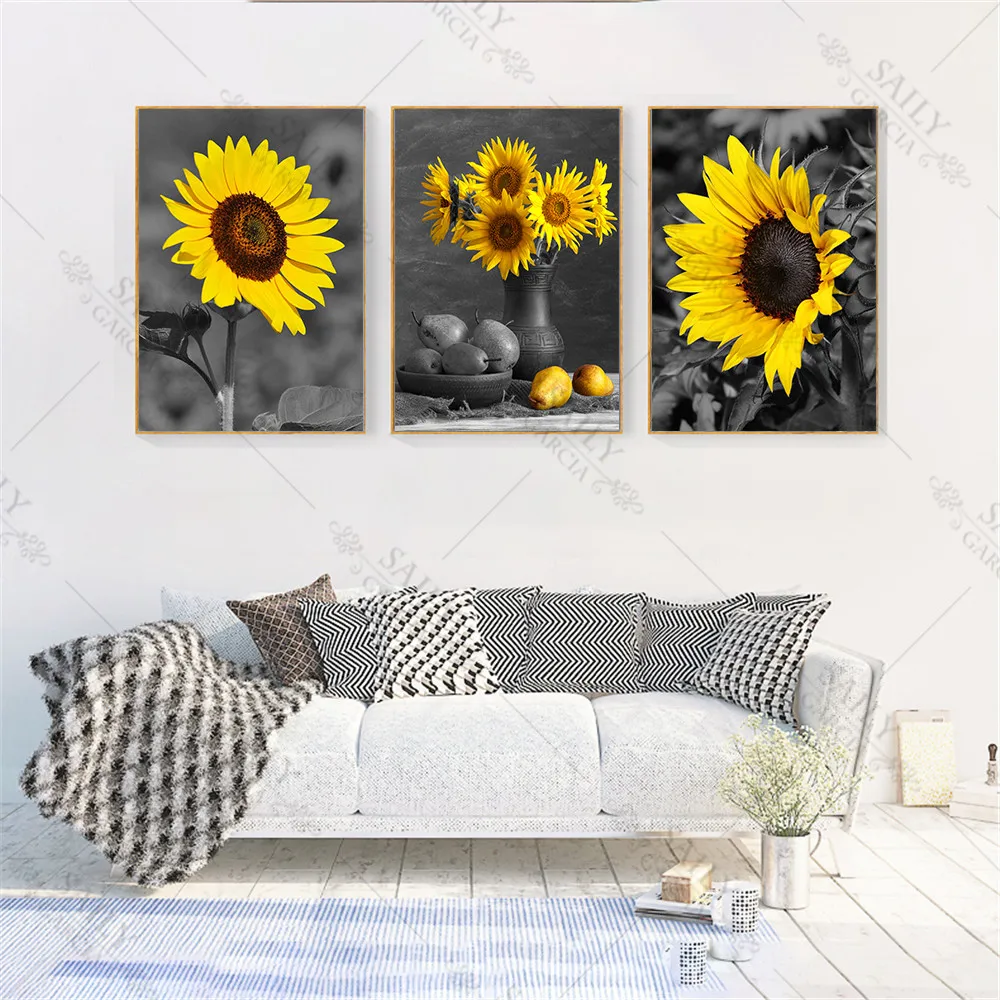 Sunflower Poster and Print Canvas Painting Wall Art Vintage Pictures for Living Room Modern Home Decor Cuadros Decoration