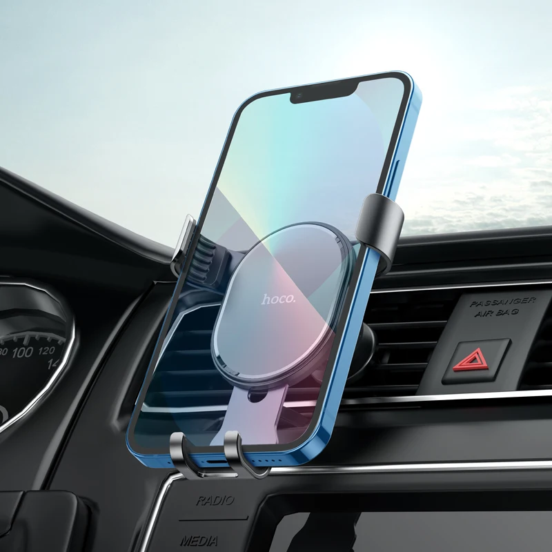 Hoco Metal Gravity Phone Holder in Car For iPhone 13 12 Pro Max Air Vent Phone Holder Mount Stands For Samsung Note S20 S21 A51