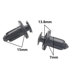 50Pcs 7mm Hole Black Plastic Rivet Auto Panel Push Clip Retainer For Toyota