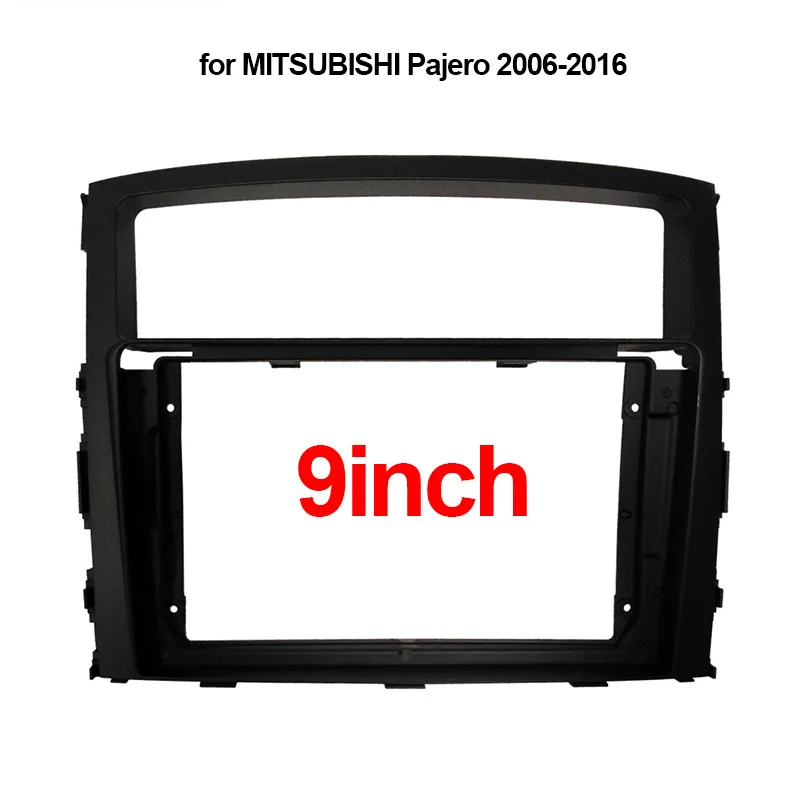 9inch Car Radio Facial Frame for Mitsubishi Pajero 2006-2015 2016 dvd Plate Mounting Dash Installation Bezel Trim Kit