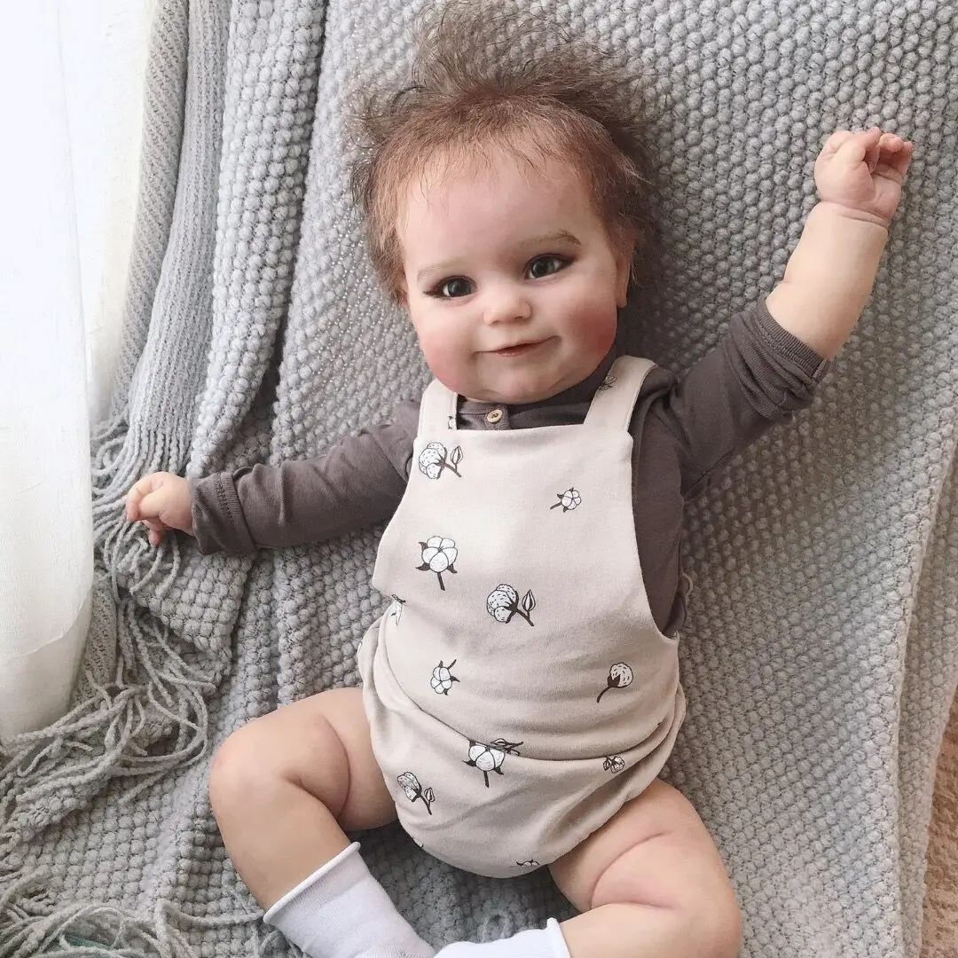 Bebes doll with60cm Maddie Reborn Toddler Popular Cute Girl Doll with hand-Applied Mohai hair Soft Cuddle Body High Quality Doll