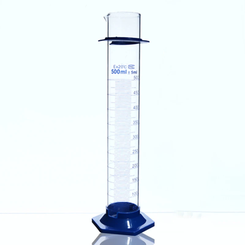 2 pieces/pack 500mL Hexagonal Glass Mmeasuring cylinder Borosilicate Chemistry Glass Graduated Cylinder