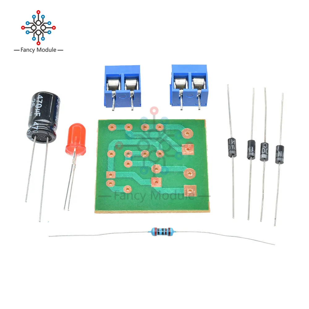 IN4007 Bridge Rectifier AC to DC Converter Full Wave Rectifier Circuit Board KIT Parts Electronic Suite